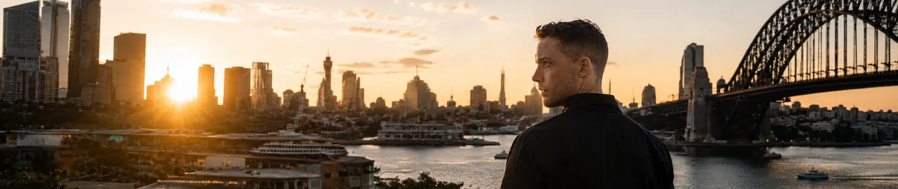 Titus Maclaren overlooking Sydney Harbour